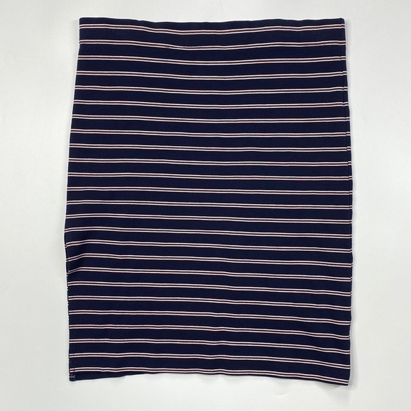 dRA Los Angeles Navy Blue Striped Short Pencil Skirt Medium - Picture 1 of 7